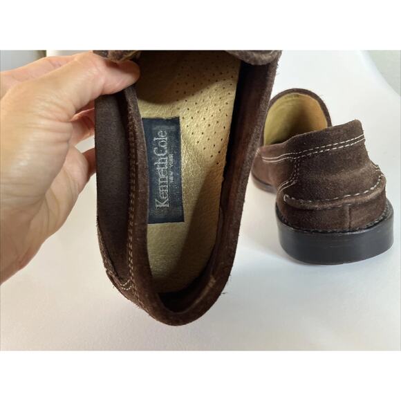 Chocolate Brown Suede Loafers 8D Kenneth Cole New York Driver men’s dress shoes main image 14